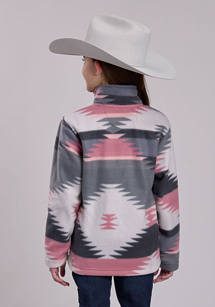 Roper Girls' Aztec 1/4 Zip Fleece Jacket