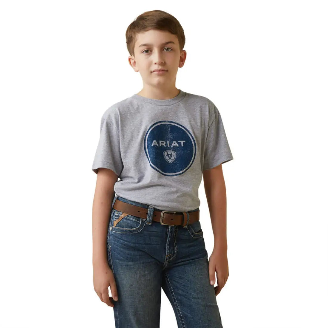 $10: Ariat Boy’s Heather Gray Worn Around Athletic T-Shirt Sale Boy’s T-Shirt