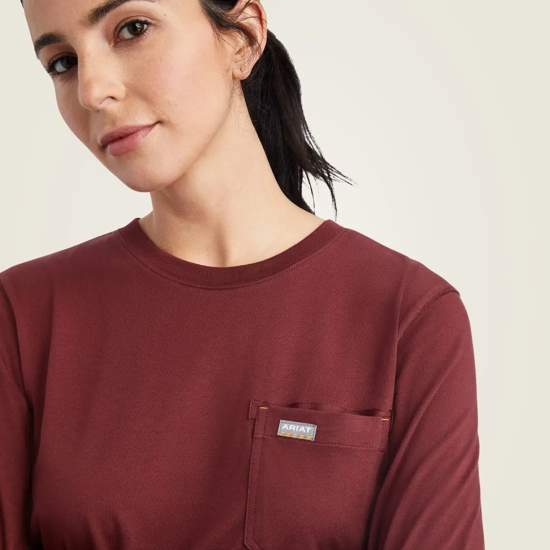 +$10: Ariat Women’s Rebar Port Workman USA Logo Long Sleeve T-Shirt Sale Women’s T-Shirt