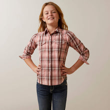 Load image into Gallery viewer, Ariat Girl&#39;s Pink Saguaro Plaid Western Shirt
