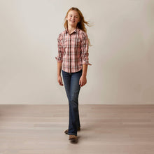 Load image into Gallery viewer, Ariat Girl&#39;s Pink Saguaro Plaid Western Shirt

