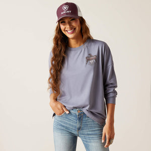 Ariat Women's Folkstone Gray Thunderbird Long Sleeve T-Shirt