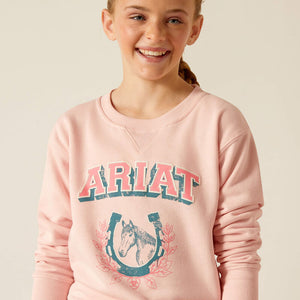 Ariat Girl's Blushing Rose College Pullover