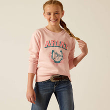 Load image into Gallery viewer, Ariat Girl&#39;s Blushing Rose College Pullover
