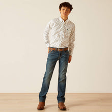 Load image into Gallery viewer, Ariat Boy&#39;s White Cactus Parker Western Shirt
