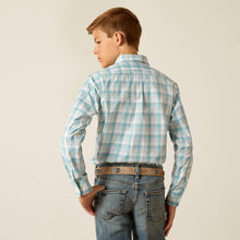 Load image into Gallery viewer, Ariat Boy&#39;s Pro Series Blue Plaid Edward Western Shirt
