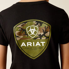 Load image into Gallery viewer, Ariat Boy&#39;s Black Camo Corps T-Shirt
