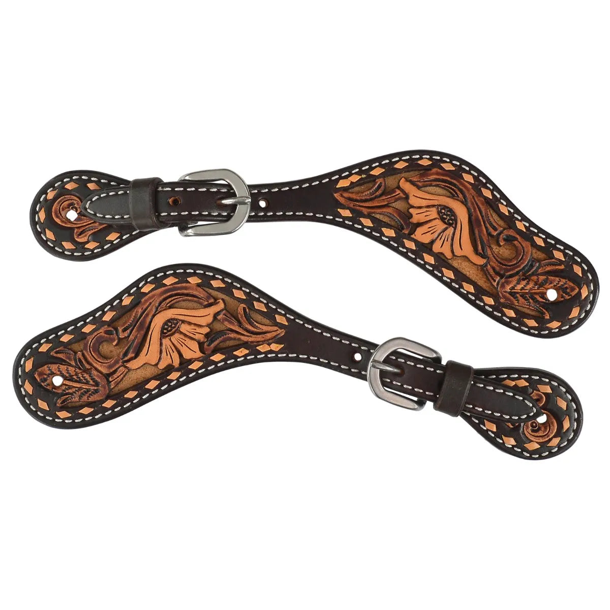 Circle Y Dusty Floral Ladies/Youth Spur Straps