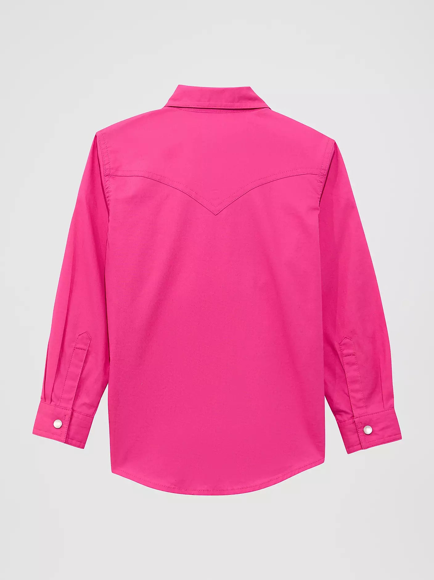 Wrangler Girl's Long Sleeve Solid Western Snap Shirt