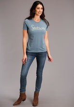 Load image into Gallery viewer, Stetson Women&#39;s Slate Blue Stetson Logo T-Shirt
