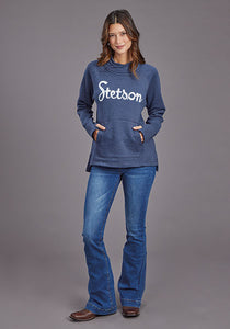 Stetson Women's Heather Navy Script Pullover