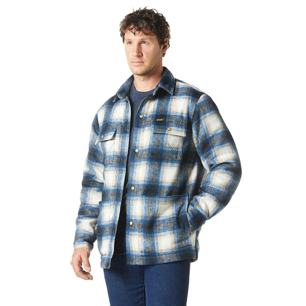 Wrangler Men's Quilted Tannin Flannel Shirt Jacket