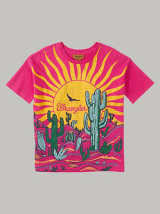 Wrangler Girl's Pink Desert Oversized T-Shirt