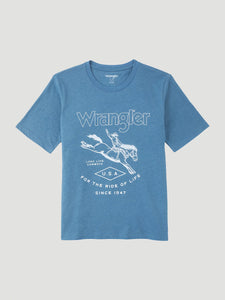 Wrangler Boy's Heather Blue Bronc Rider T-Shirt