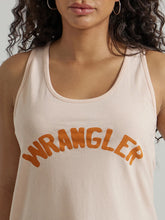Load image into Gallery viewer, Wrangler Women&#39;s Peach Racerback Logo Tank Top
