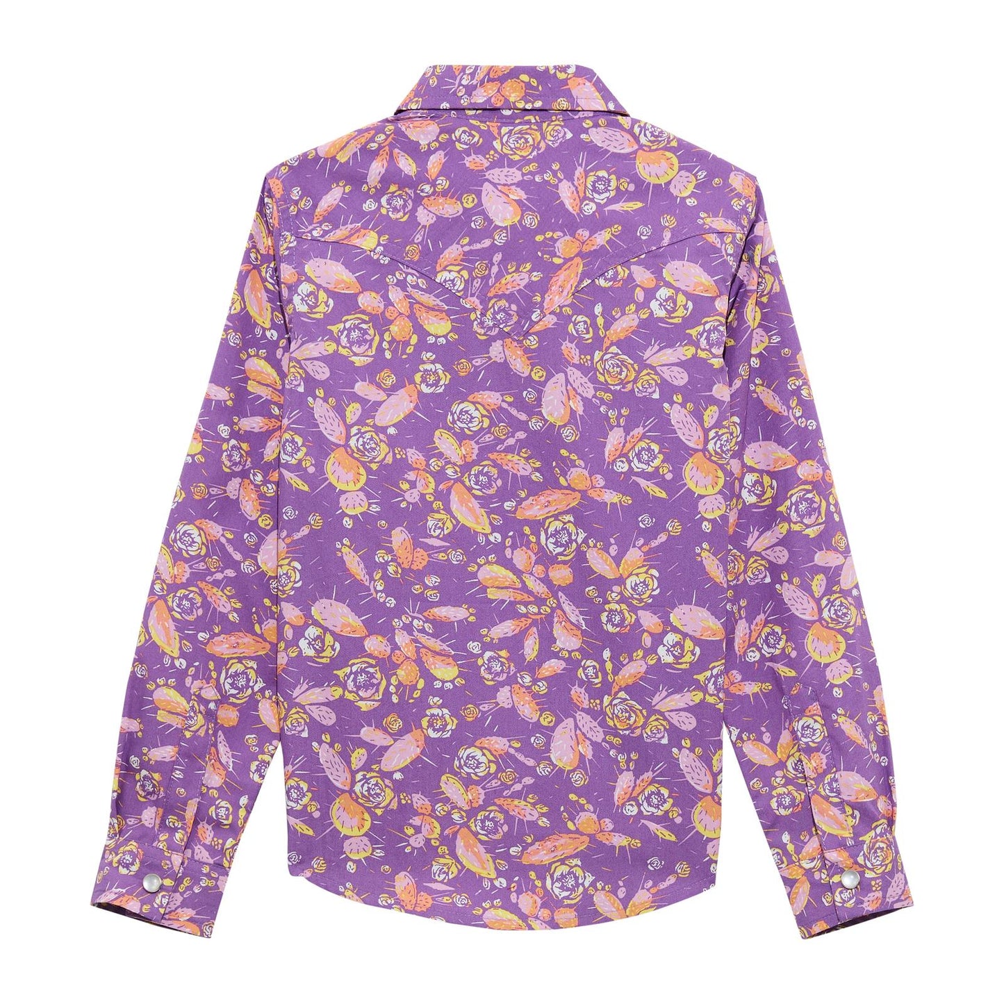 Wrangler Girl's Purple Cactus Western Shirt
