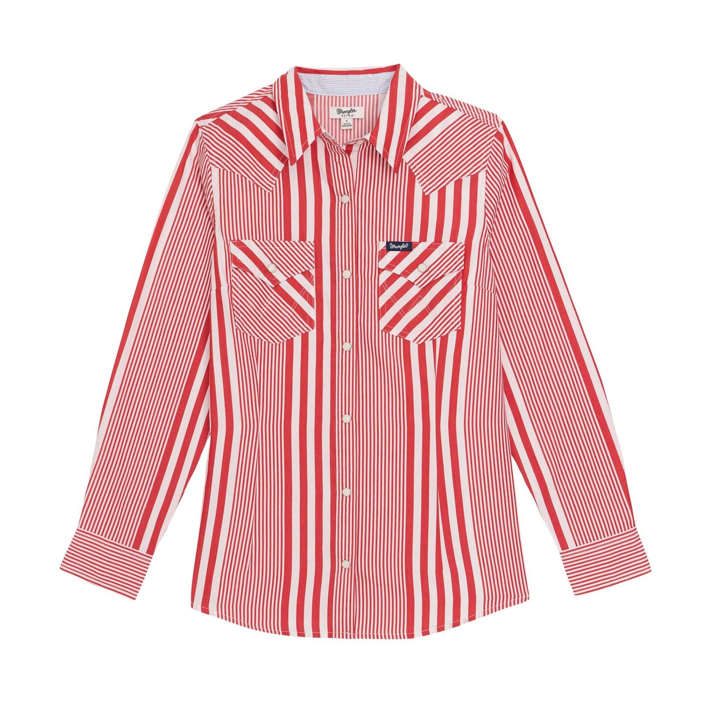 Wrangler Women's Red Candy Stripe Retro Western Shirt