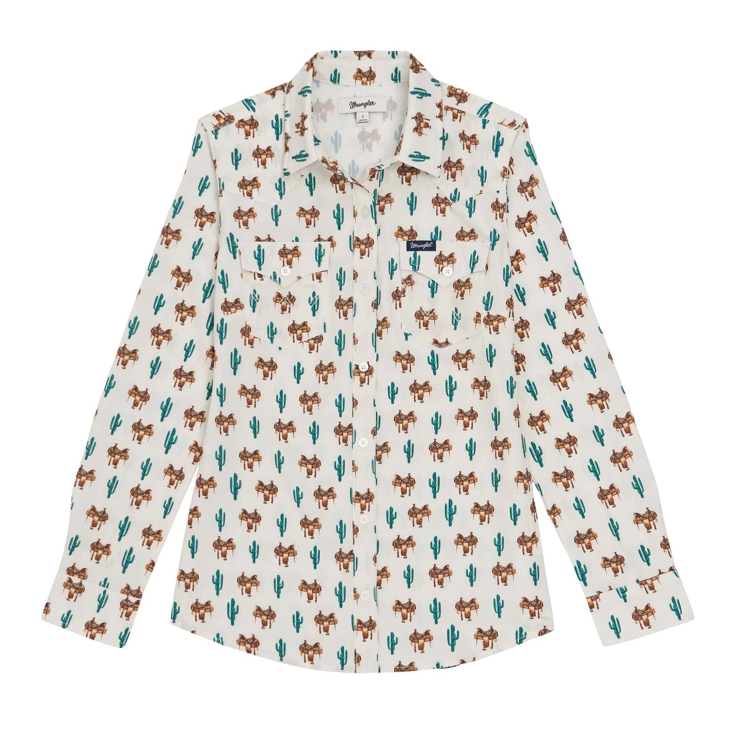 Wrangler Women's Performance Aria Cream Cactus Western Shirt