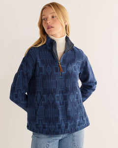 Pendleton Women's Doublesoft Dusk Blue Half-Zip Pullover