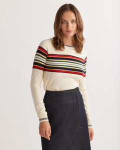 Pendleton Women's Cashmere/Cotton Stripe Pullover Sweater