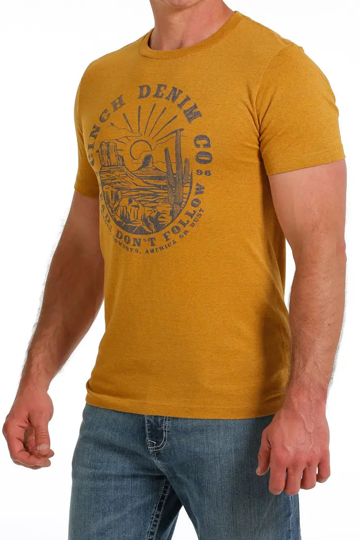 $15: Cinch Men’s Gold Demin Co. Sunset T-Shirt Sale Men’s T-Shirt
