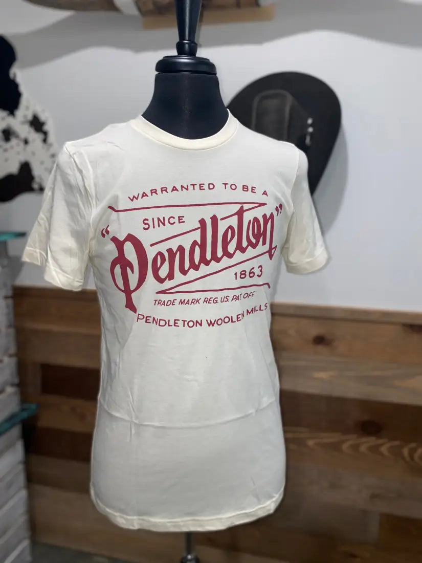 $15: Pendleton Men’s Mills Archive Logo T-Shirt Medium / Natural/Maroon Sale Men’s T-Shirt