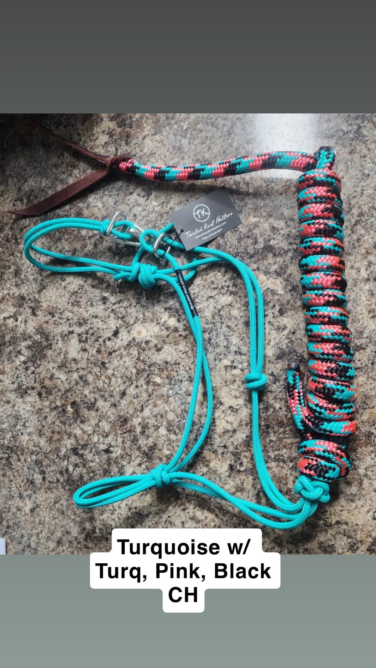 Twisted Knot Halters Rope Halter w/ Easy Off Clip & Lead