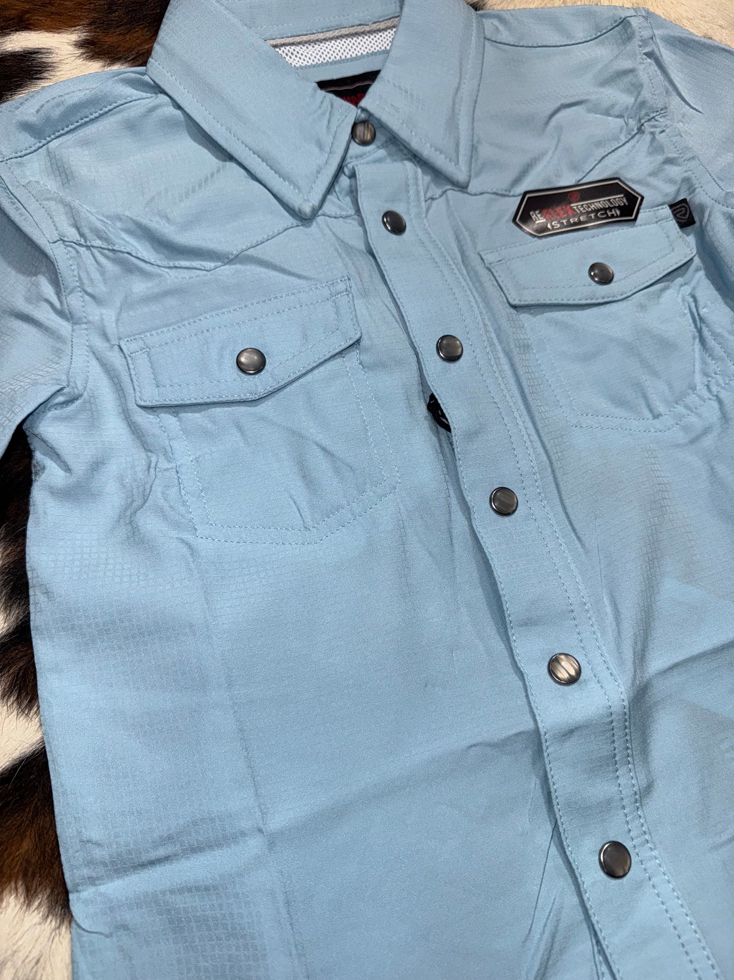 Rock & Roll Girl's TEK Aqua Short Sleeve Western Shirt