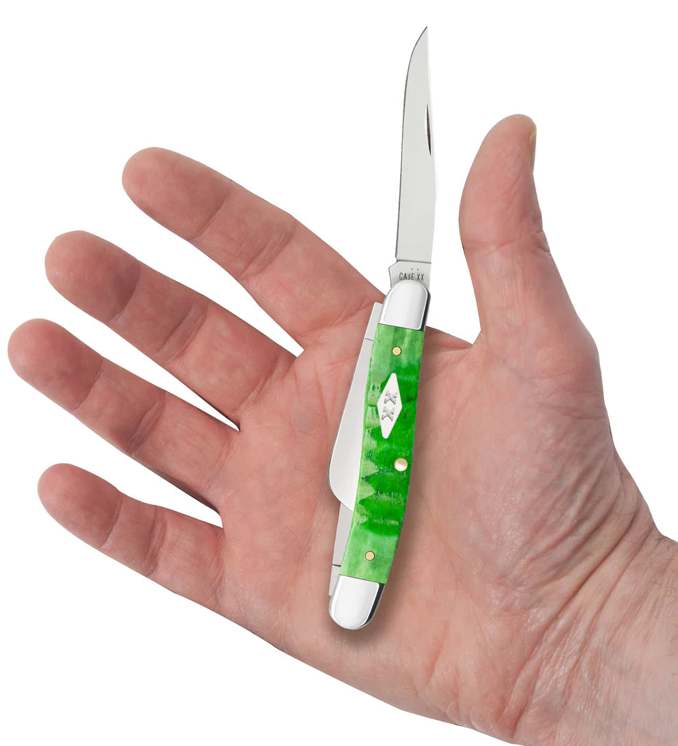 Case Gator Jigged Bright Green Bone Medium Stockman Knife