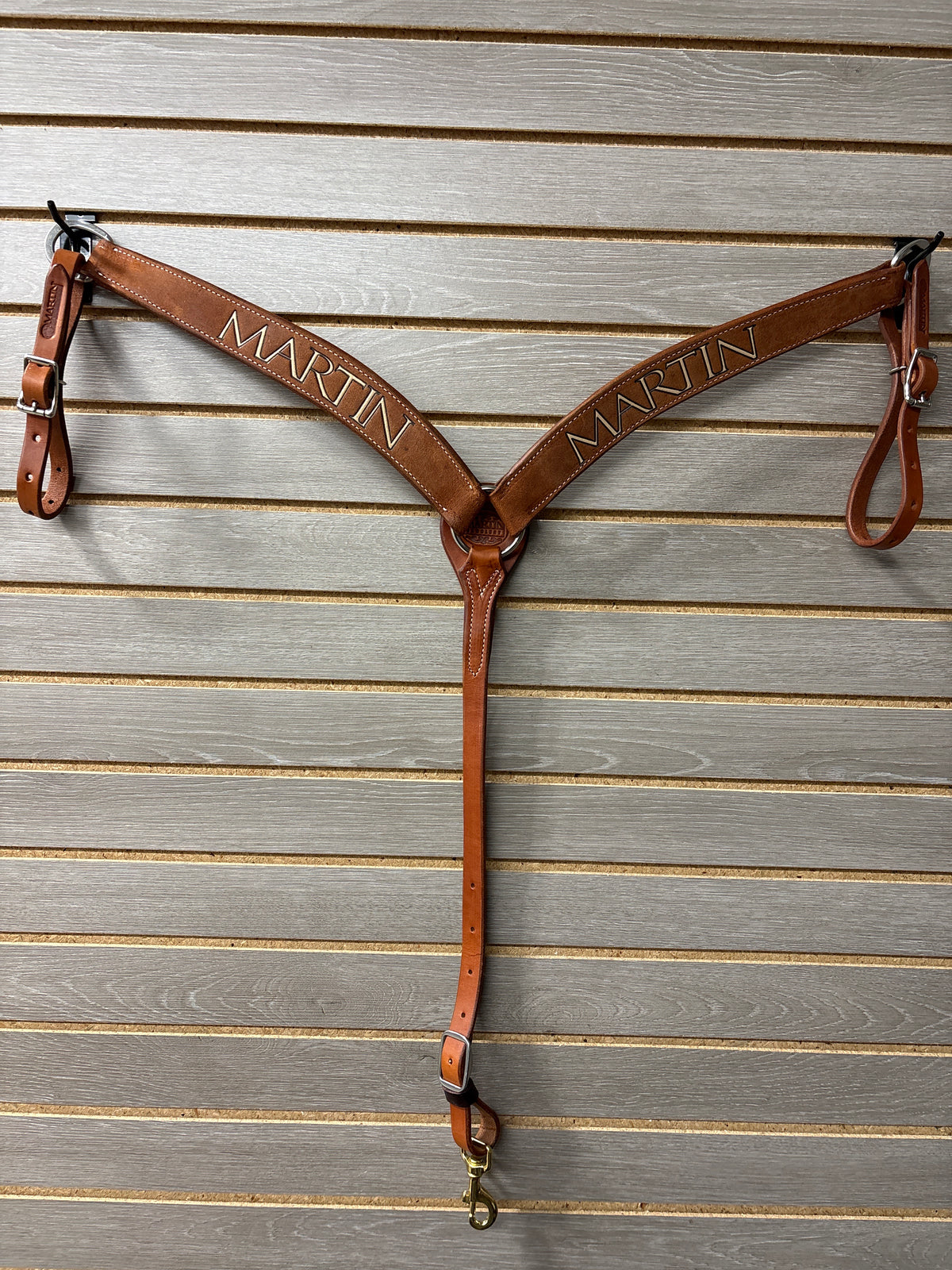 Martin Breastcollar Chestnut Roughout Martin Logo - 1 ¾"
