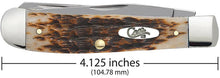 Load image into Gallery viewer, Case Amber Bone Peach Seed Jig Trapper Knife
