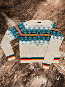 Pendleton Women's Teal Raglan Cotton Knit Sweater