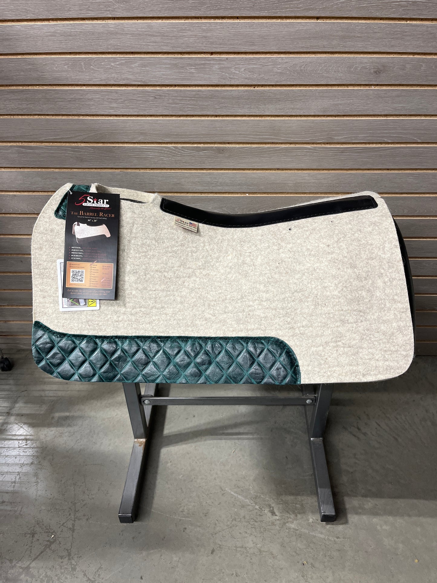 5 Star Barrel Racer Saddle Pad (Teal Diamond Stitch Wear Leathers) 30X28