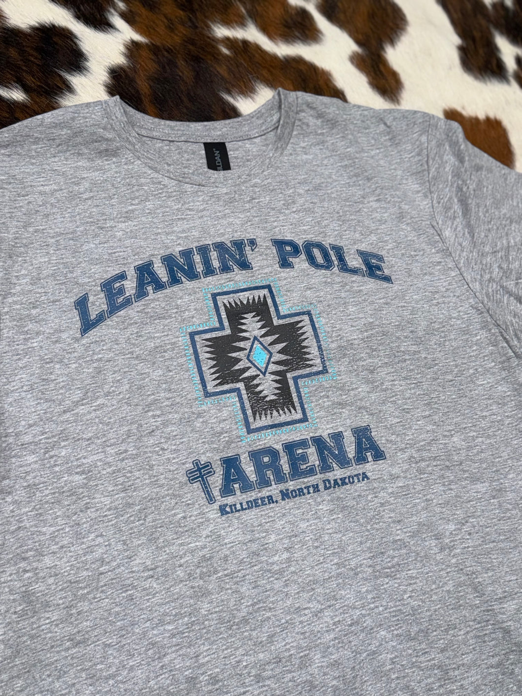 Leanin' Pole Arena Blue Harding Logo T-Shirt
