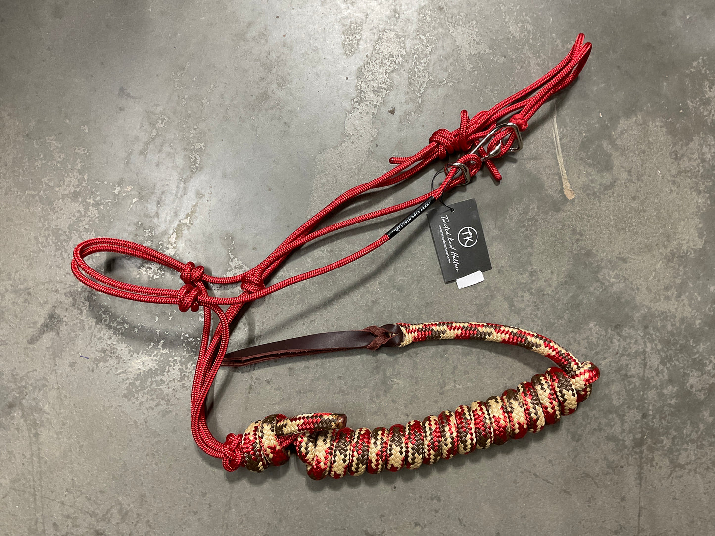 Twisted Knot Halters Rope Halter w/ Easy Off Clip & Lead