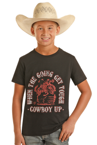 Rock & Roll Boy's Black Cowboy Up T-Shirt