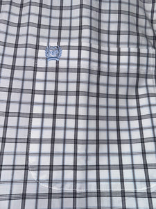 Cinch Men's Charcoal & Light Blue Square Plaid Western Shirt