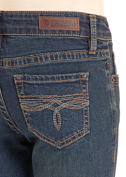 Rock & Roll Girl's Turquoise Bootstitch Bootcut Jean