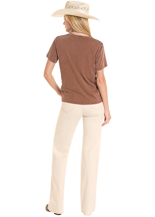 Rock & Roll Women's Mahogany Boot Stitch T-Shirt
