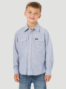 Wrangler Boy's Cowboy Cut Denim Western Shirt