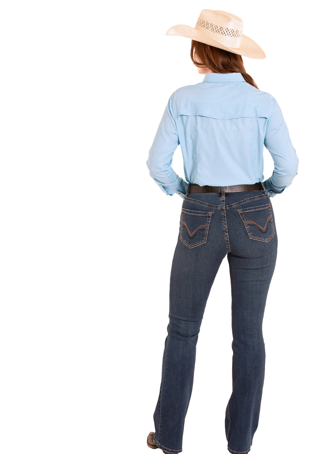 Rock & Roll Women's Solid Aqua Tek Western Shirt