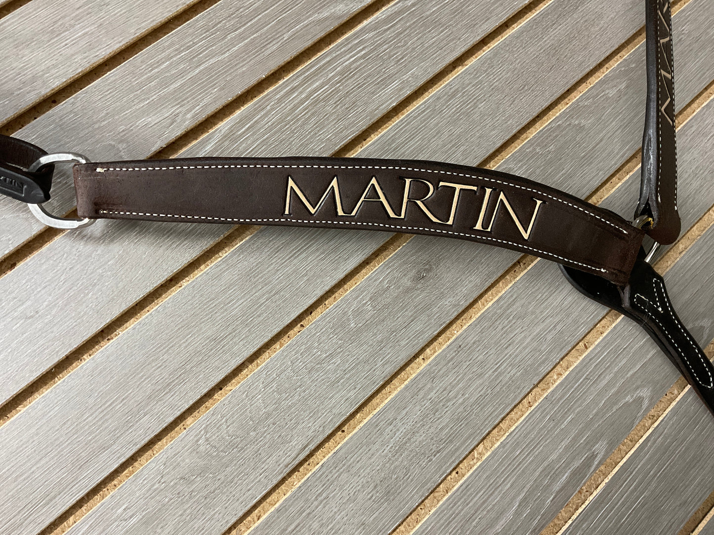 Martin Breastcollar Chocolate Roughout Martin Logo - 1 ¾"