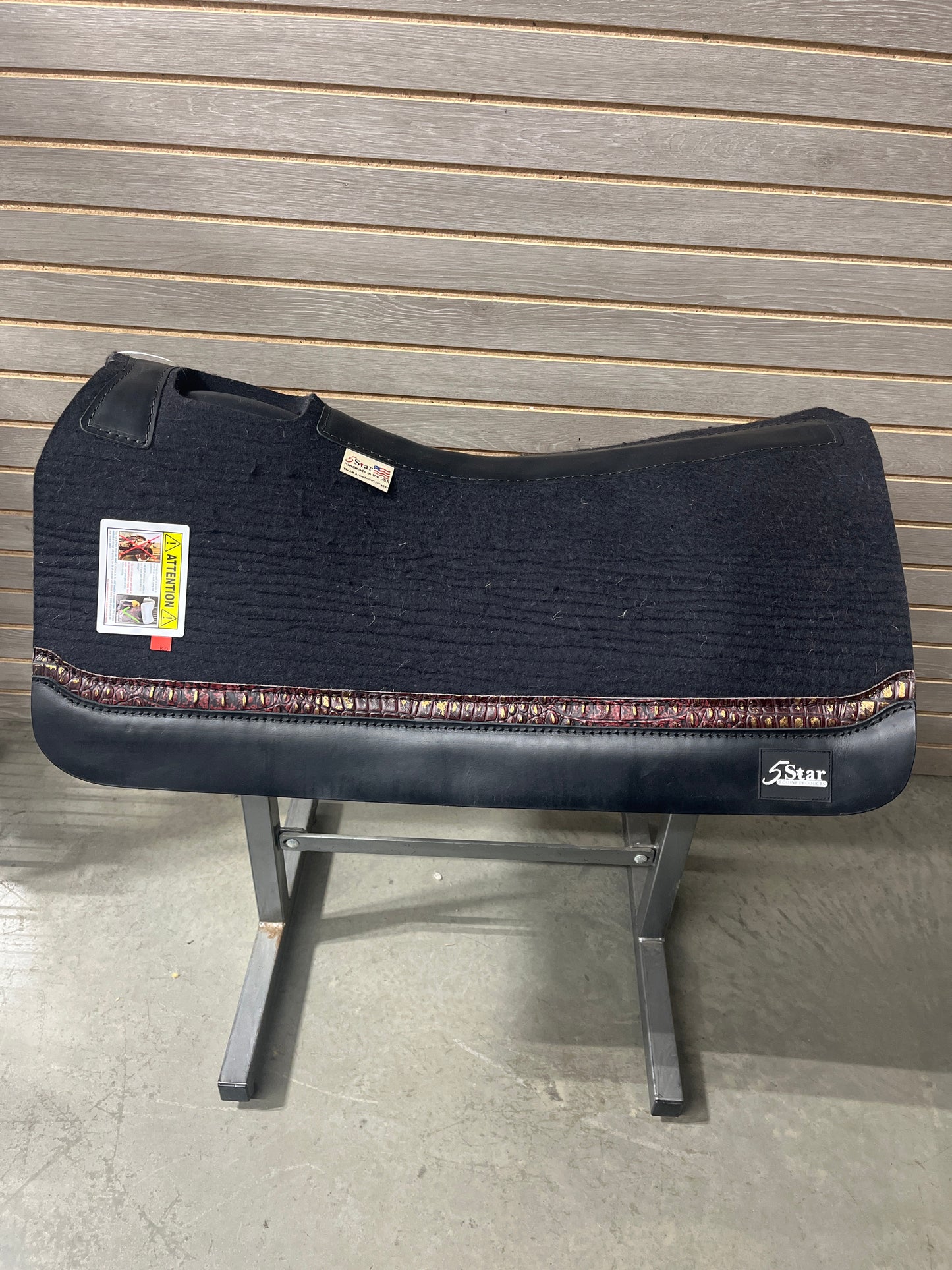 5 Star All Around Saddle Pad (Scarlet Croc & Black Wear Leathers) 30X30