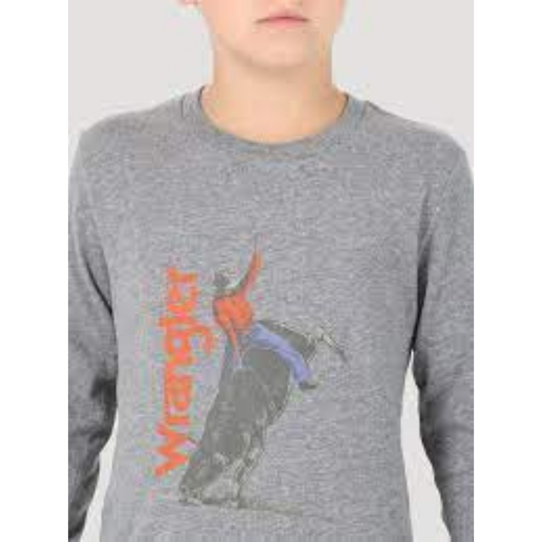 Wrangler Boy's Bucking Bull Long Sleeve T-Shirt