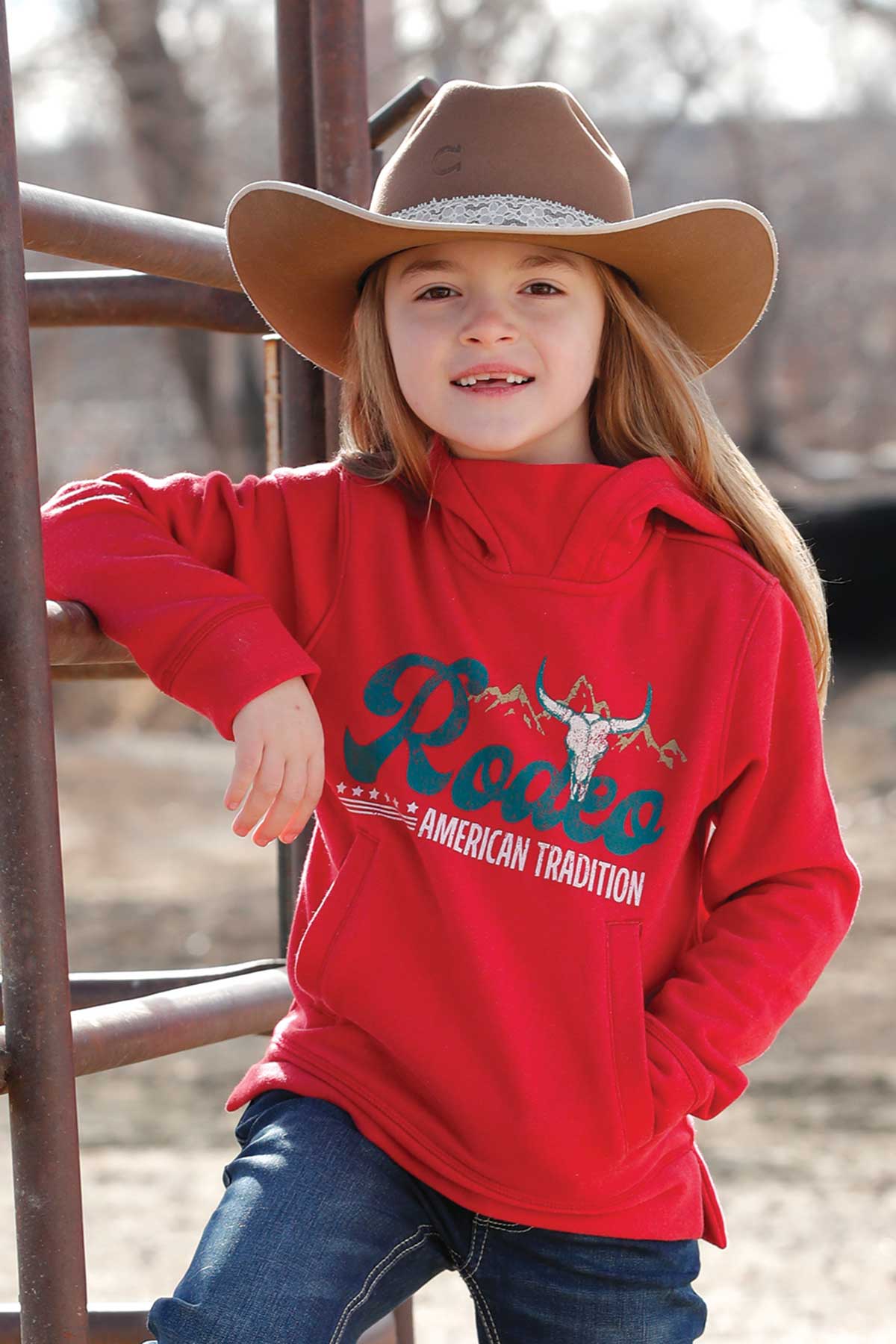 Cruel Girl's Red/Pink American Tradition Rodeo Hoodie
