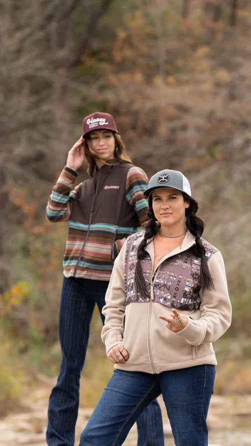 Hooey Women's Tan Aztec Tech Fleece Jacket