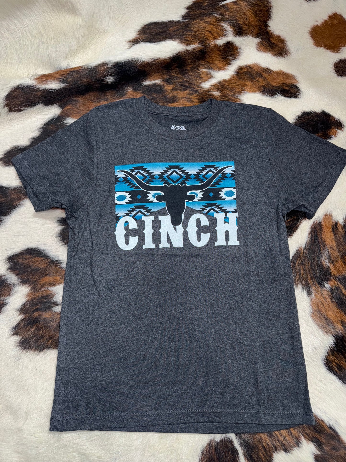 Cinch Boy's Heather Charcoal Southwest Longhorn T-Shirt