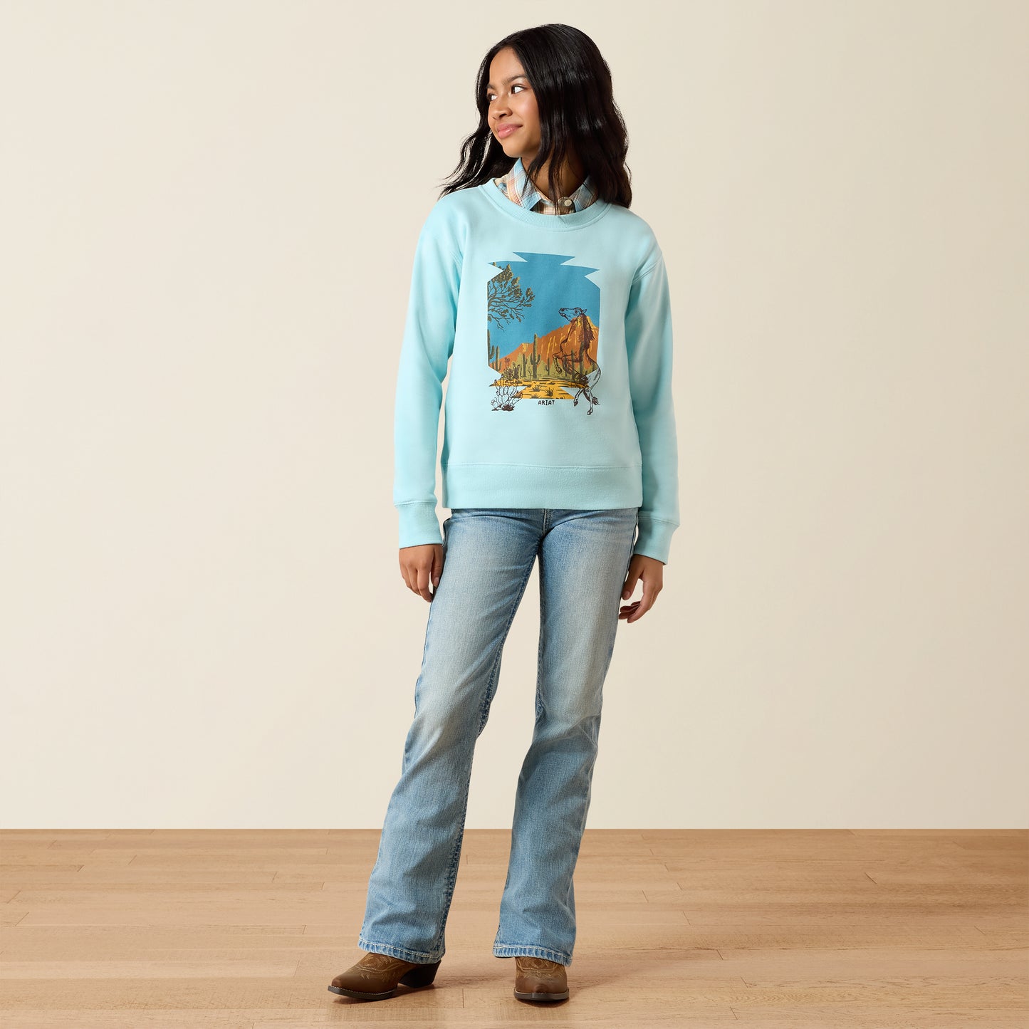 Ariat Girl's Aquaesque Stallion Crew Sweatshirt