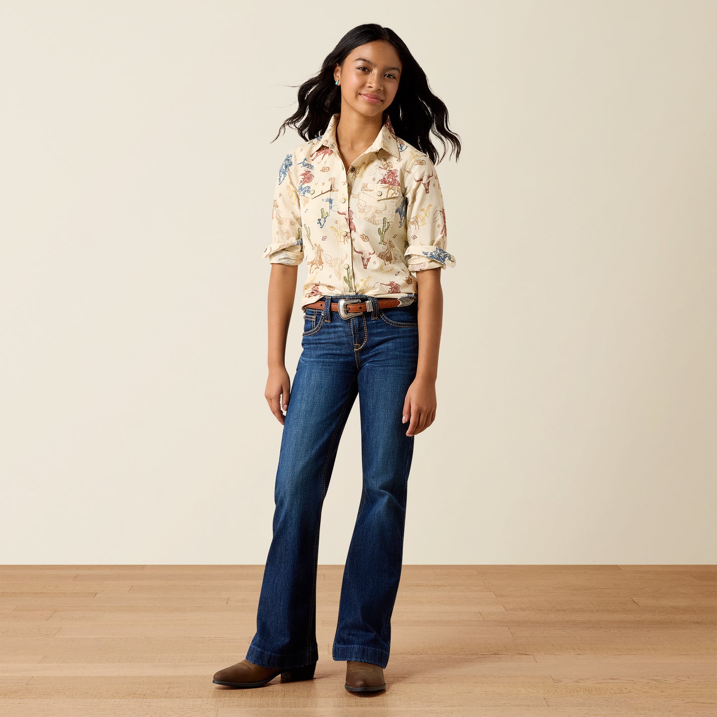 Ariat Girl's Desert Run Ranch Tale Western Shirt