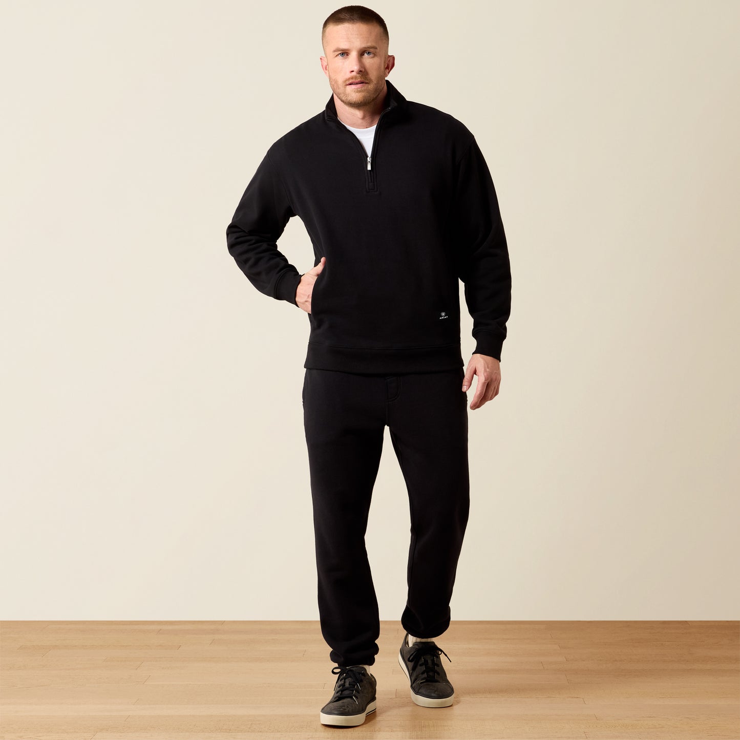 Ariat Men's Black Core ¼ Zip Pullover Sweatshirt
